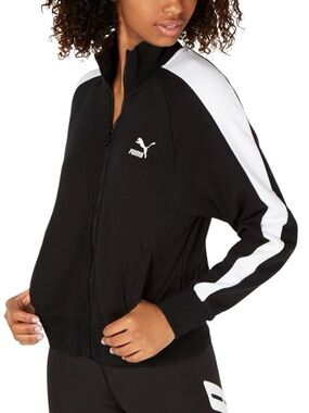 Puma Black Two-Tone Track Jacket Size Medium